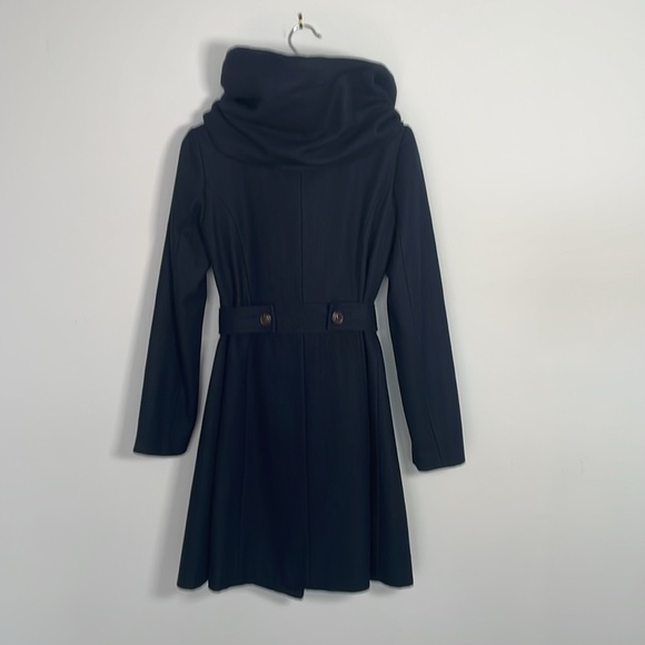 NWOT Rare Elevenses Anthropologie Runway Lapel Navy Wool Trench Coat size 4 🌹 - Picture 7 of 16